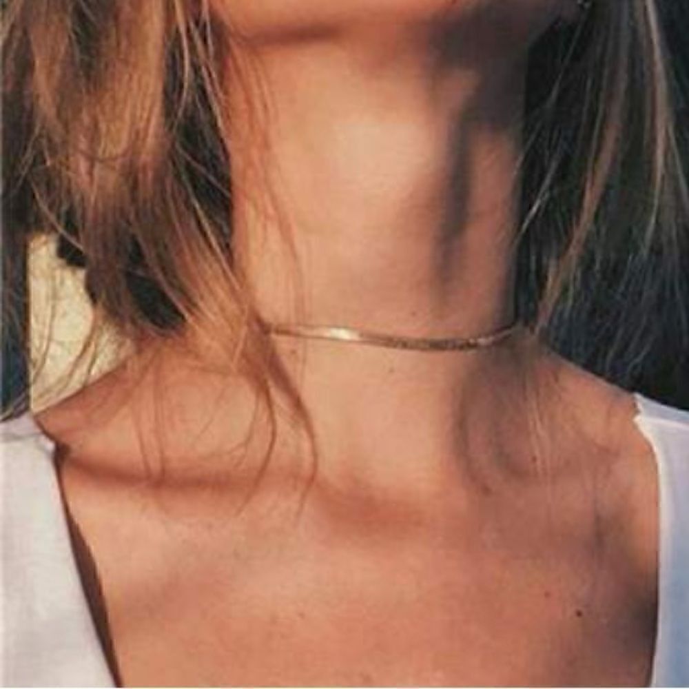 Gold snake chain necklace S543